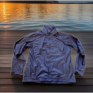 Cabelas Windbreaker Jacket Womens XL Navy Blue Excellent 4Most Repel Full Zip‎